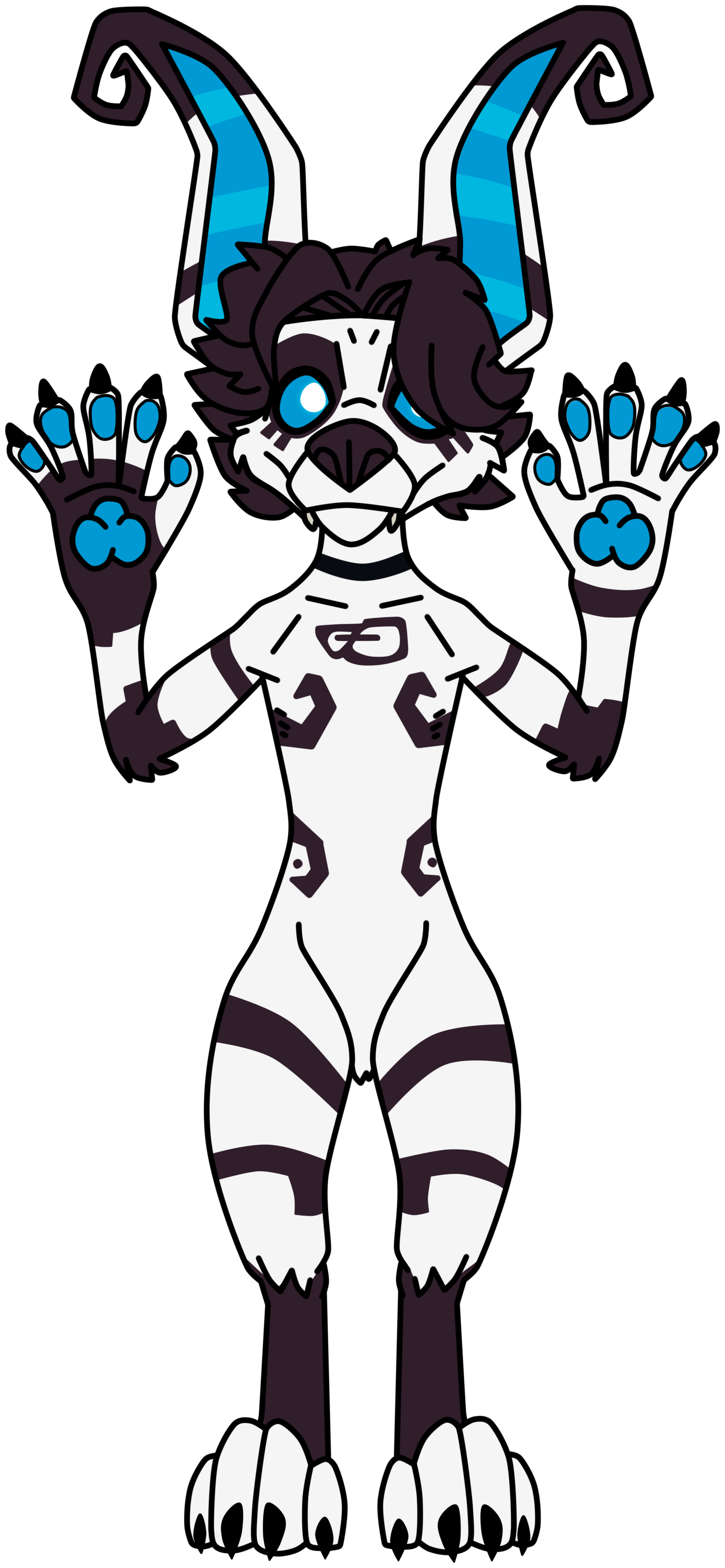 A reference picture of Rowdy the Crux from the front