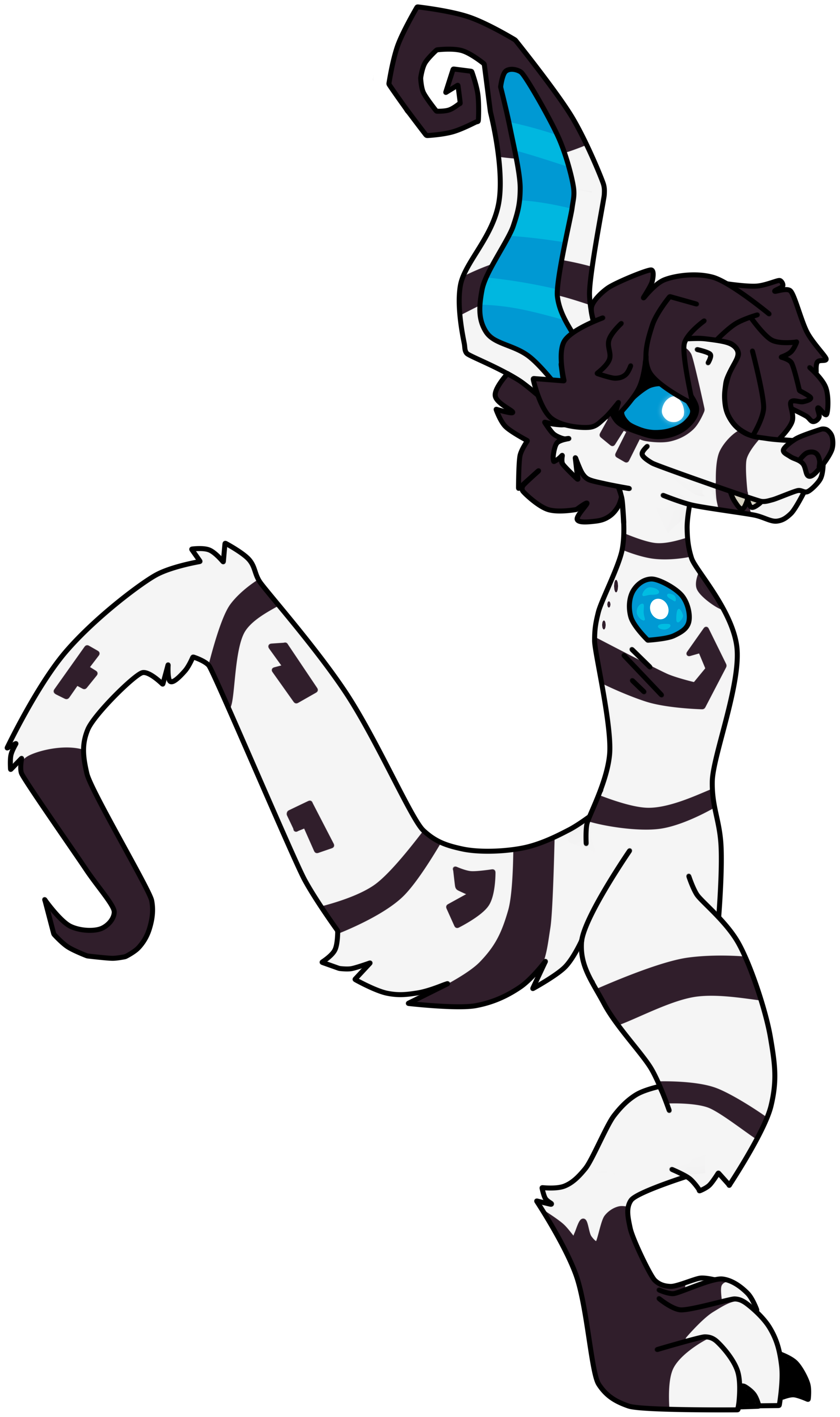 A reference picture of Rowdy the Crux from the side